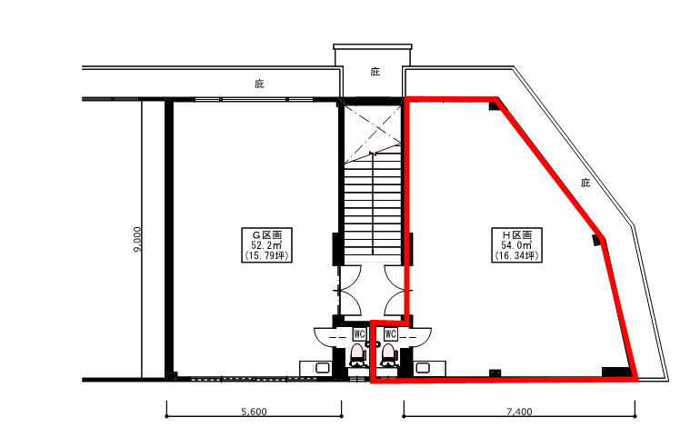 JR南彦根駅　西口貸店舗　2階H区画