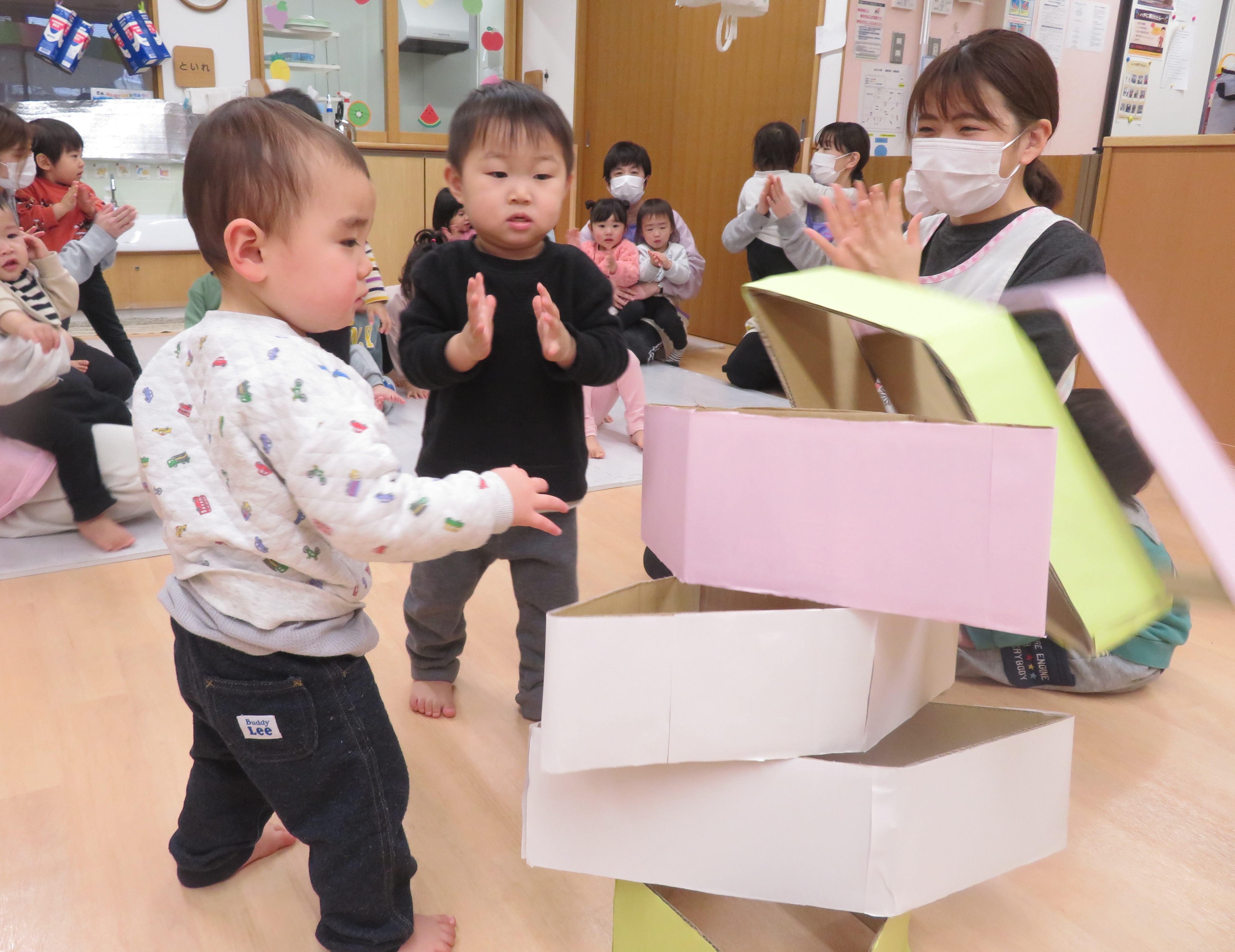 大きな菱餅積みに挑戦！