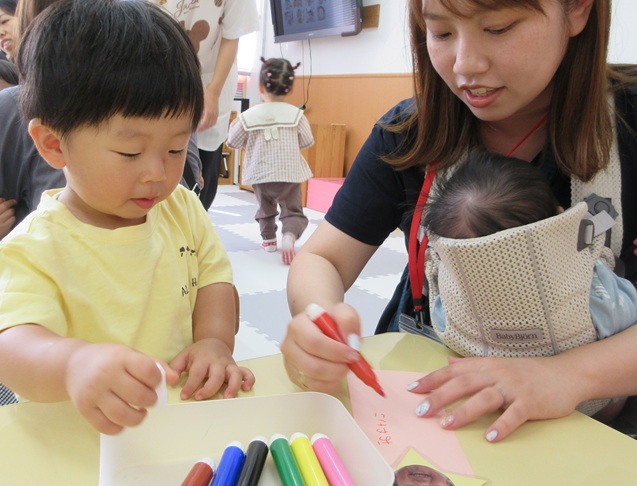短冊にお願い事を書いたよ