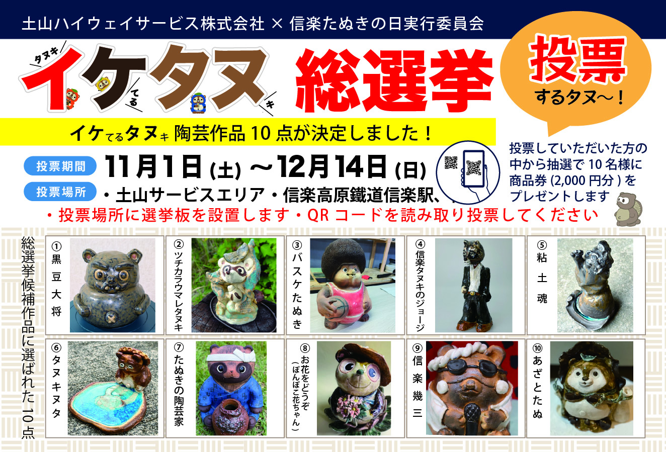 イケテルタヌキを投票しよう！！