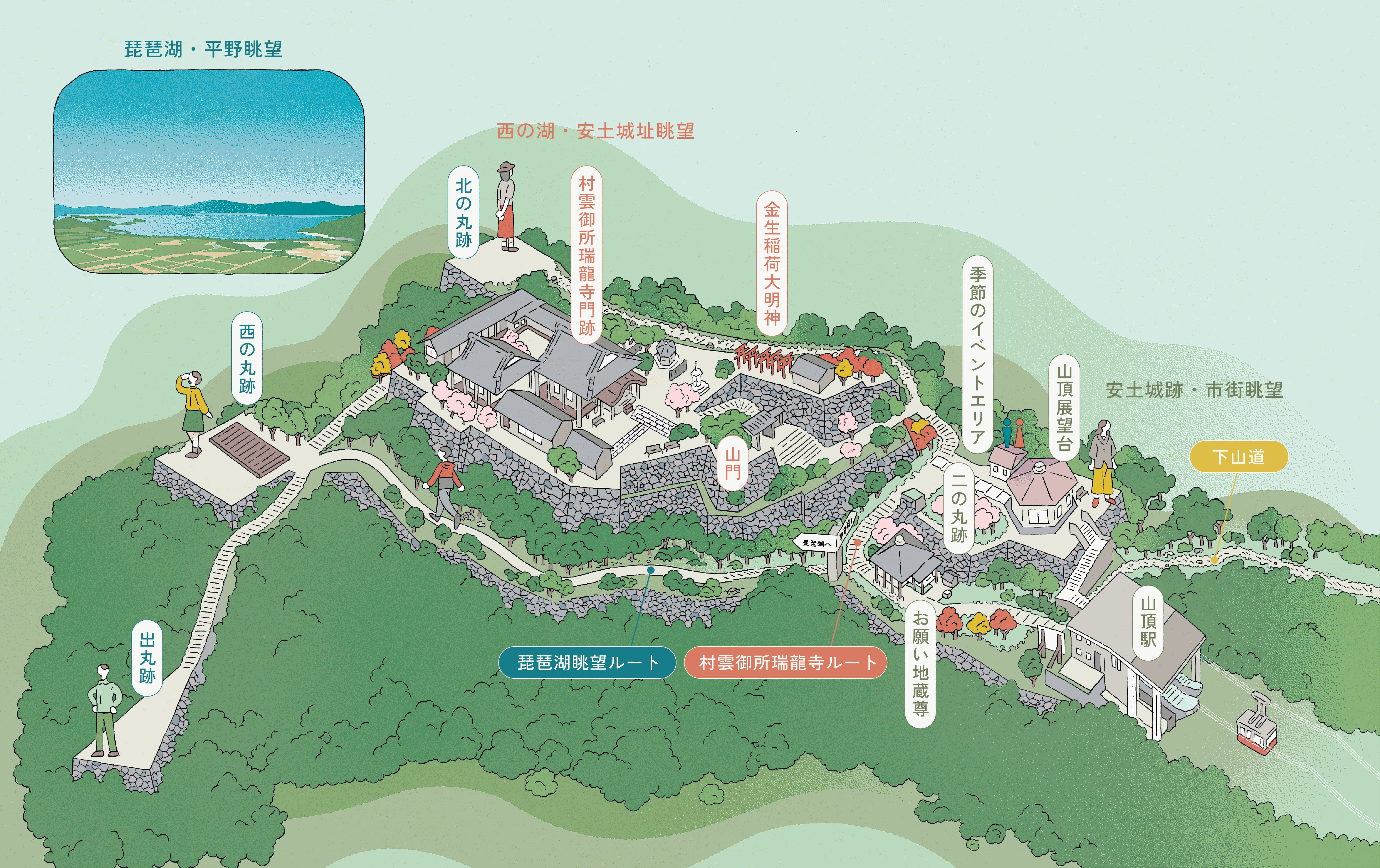 八幡山山頂のマップ