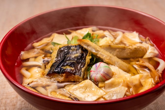 宿場のほっこり湯葉あんかけうどん