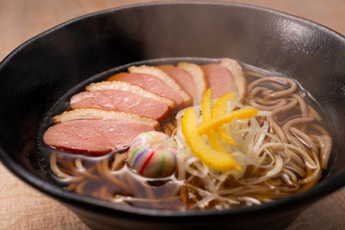 柚子薫る 冬鴨そば