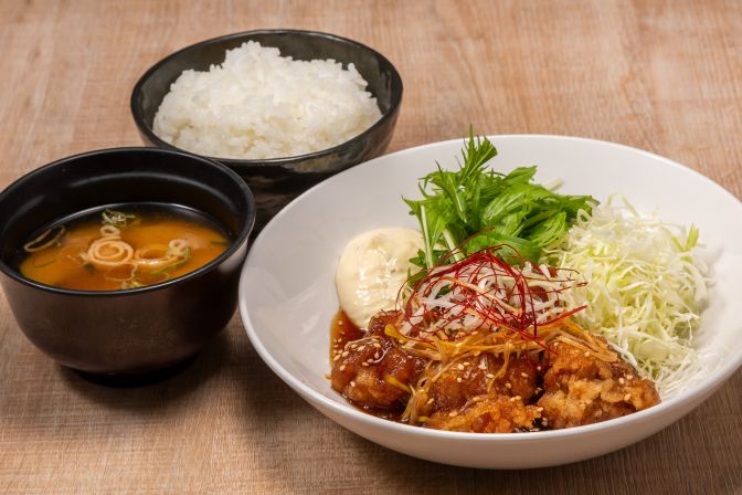 油淋鶏唐揚げ定食